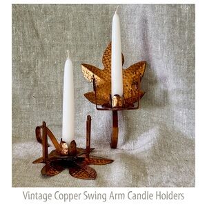 vintage copper swing arm candle holder sconces